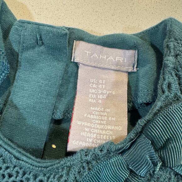 Tahari Toddler Girl 4T Green Winter Dress - Picture 4 of 5